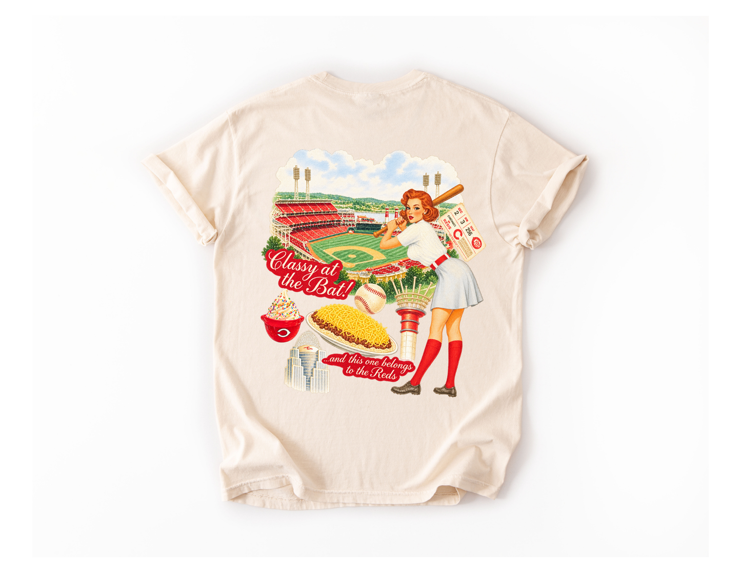 Girly Retro Cincy Baseball
