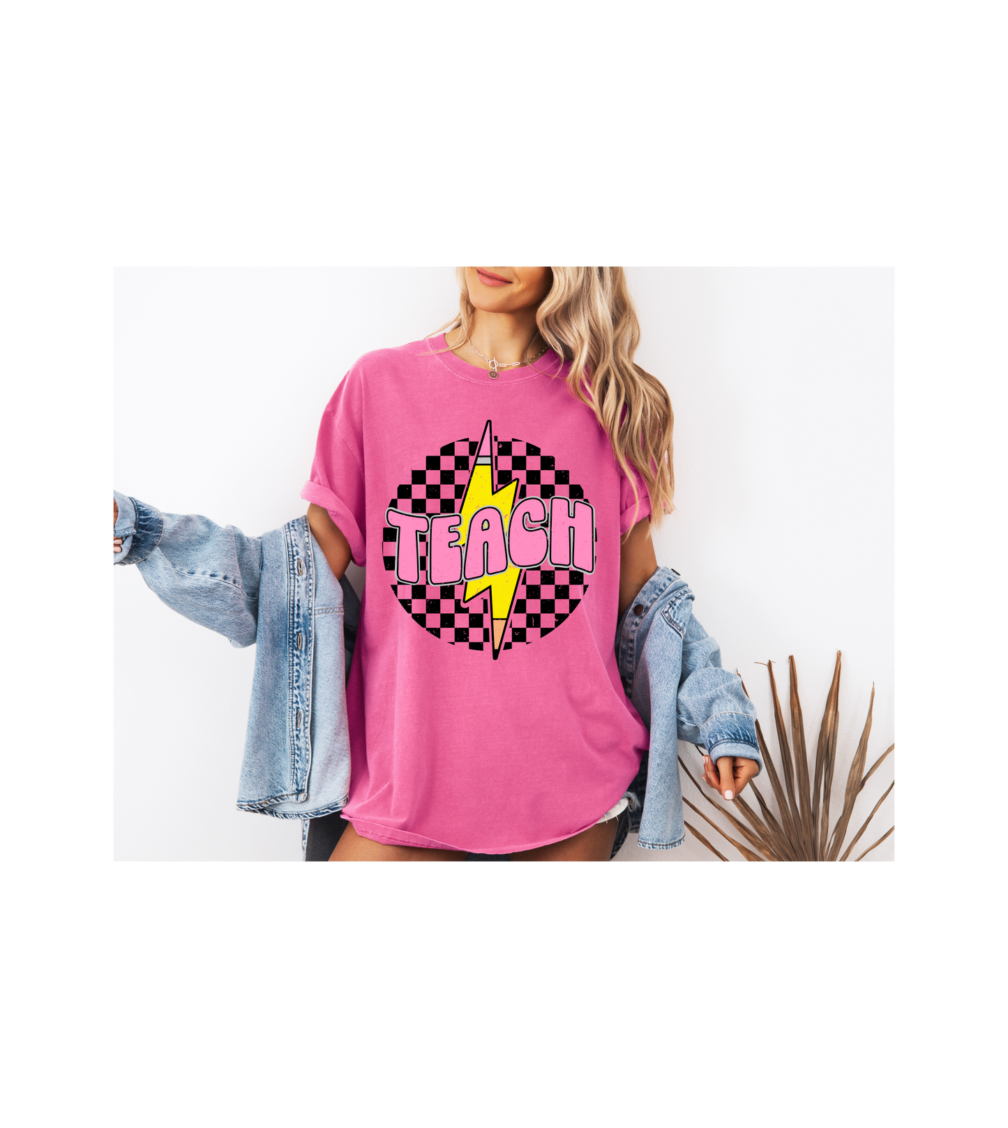 Checkered Retro Teach (Pink)