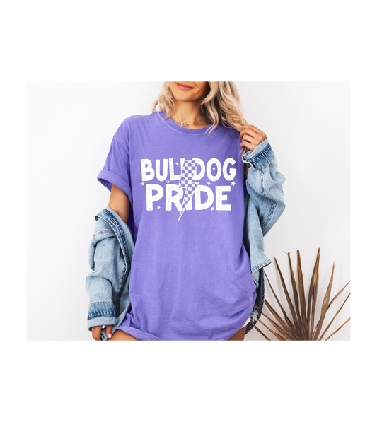 Bulldog Pride (Checkered Lightening Bolt)